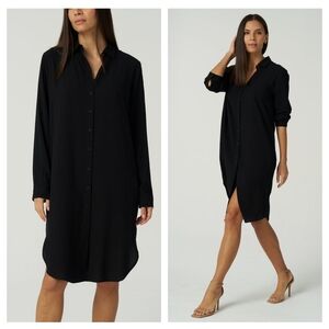Franne Golde Easy Midi Shirt in Black Medium